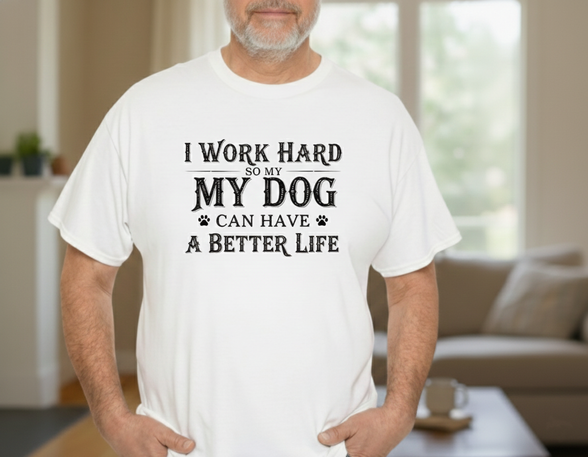 I Work Hard So My Dog Can Have a Better Life - Unisex Tee - Image 3