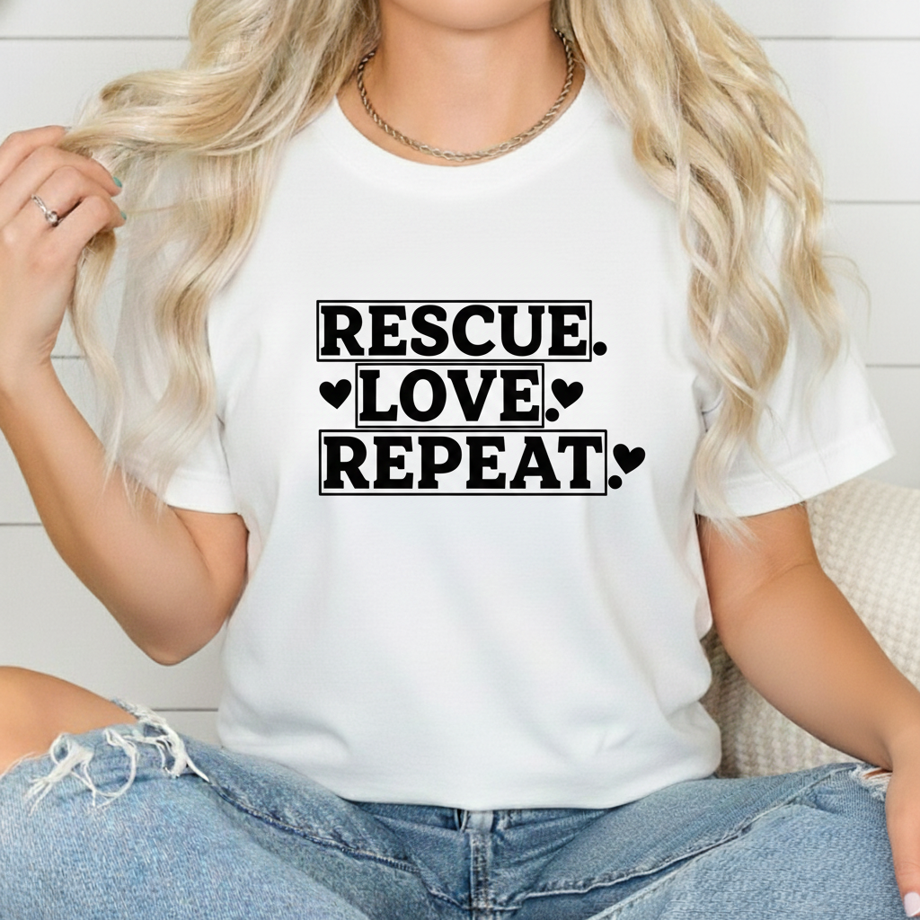 rescue love repeat shirt women